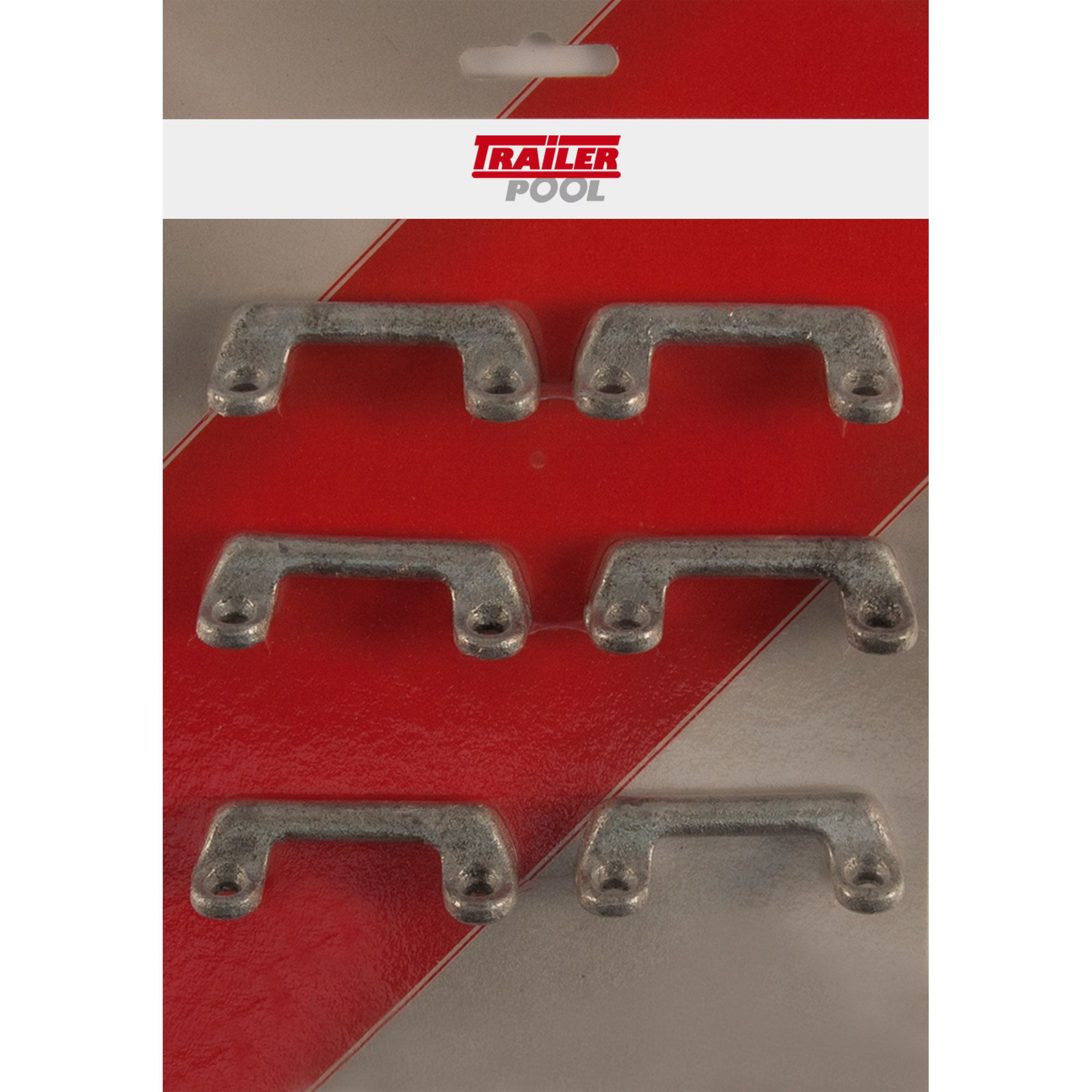 Set of 6 door stay cramps, galvanised