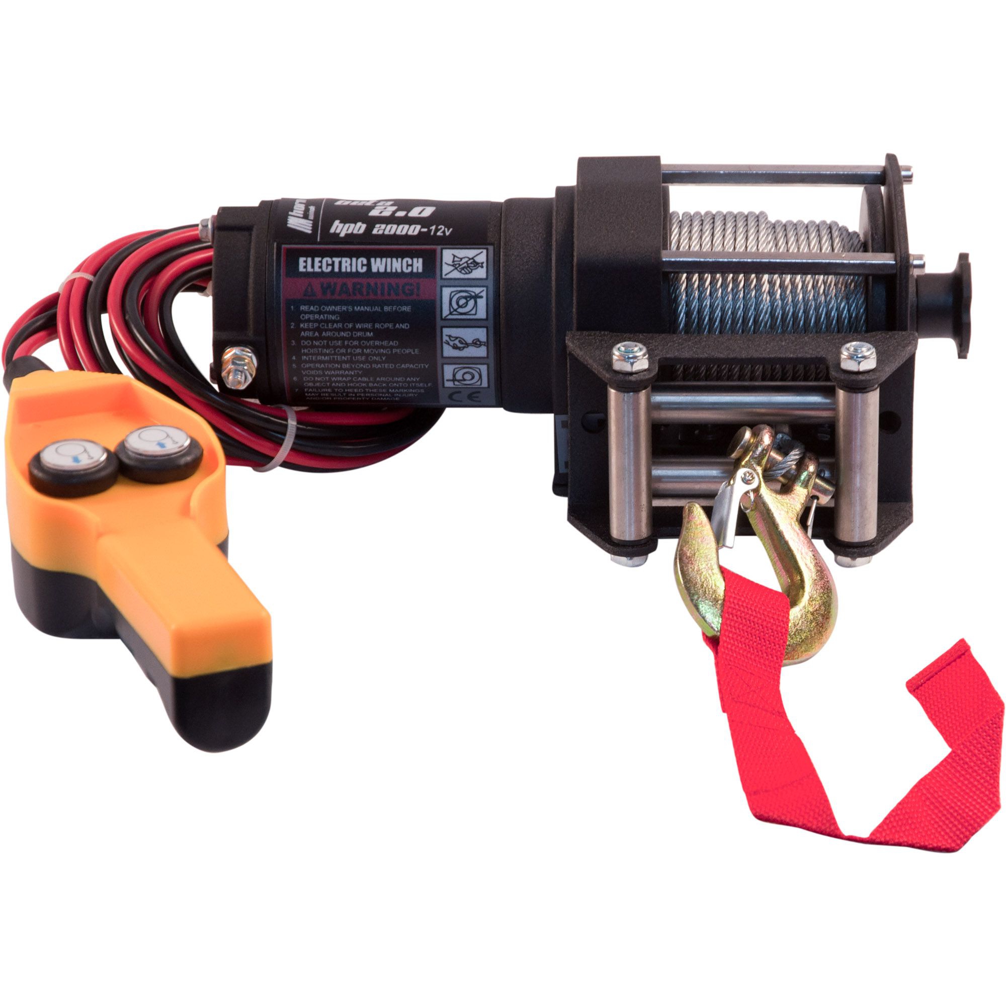 Winch HPB2000, 12 V, Tensile Force 907 kg