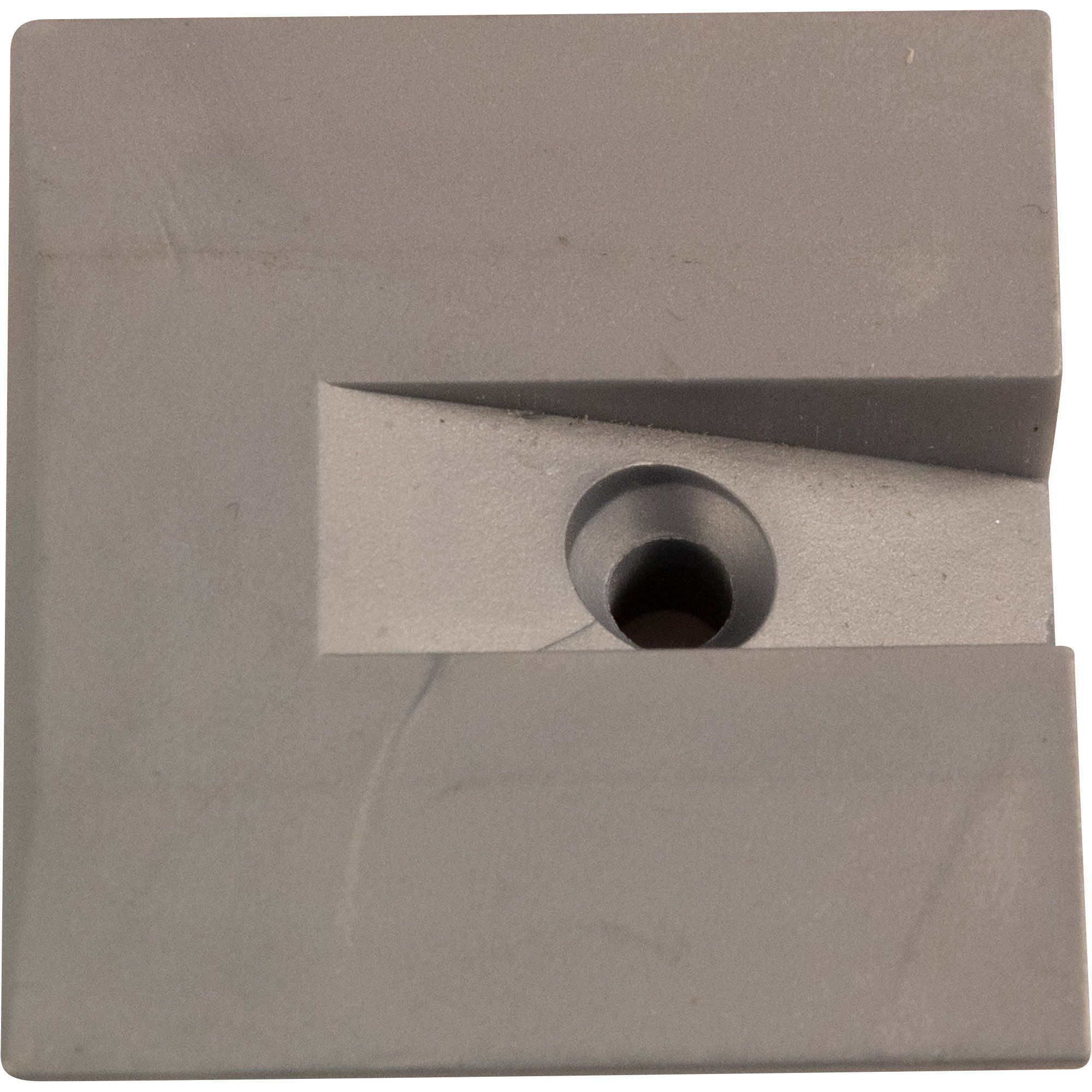 End Cap/Airline Track, Square, Plastic, Grey