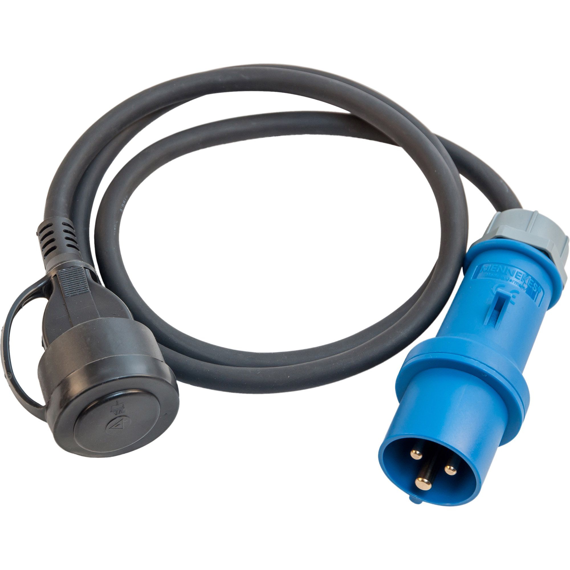 CEE-adapter cable, CEE-plug 3 pole to Schuko-socke