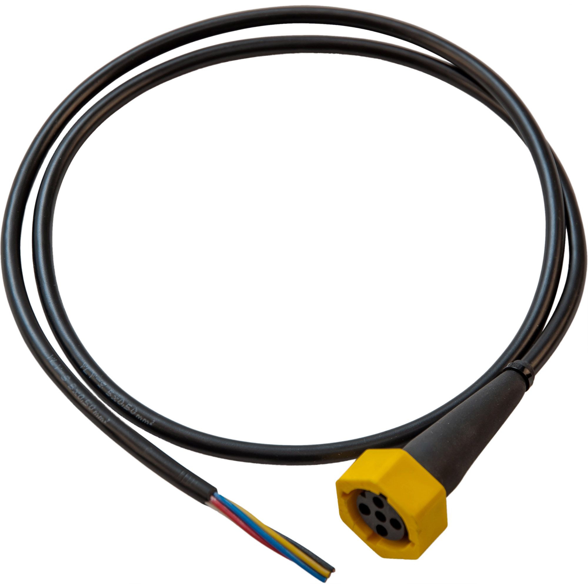 Bayonet connector 5 pole, yellow, with 1000mm cabl