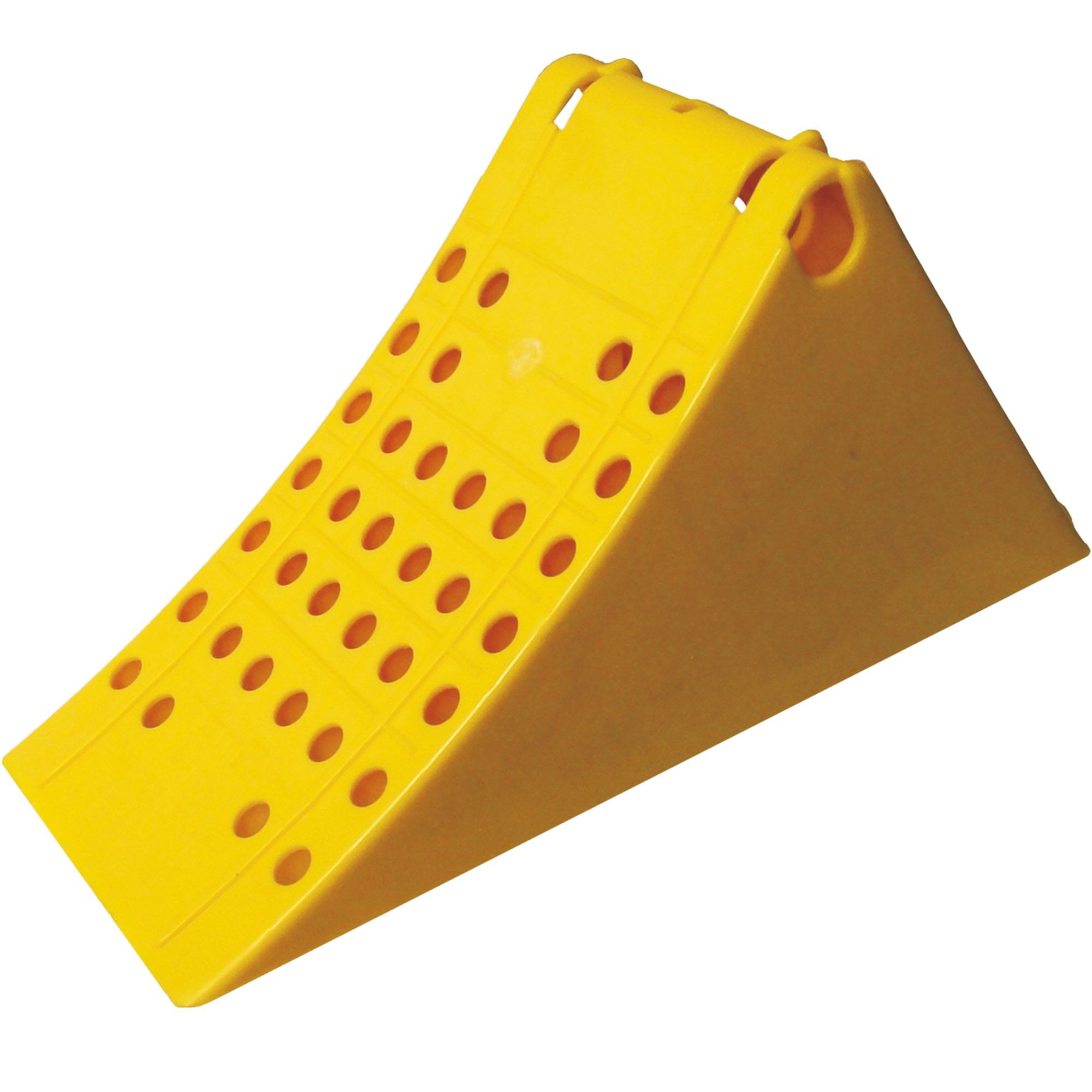 Wheel Chock, L 385 mm, Plastic, Yellow