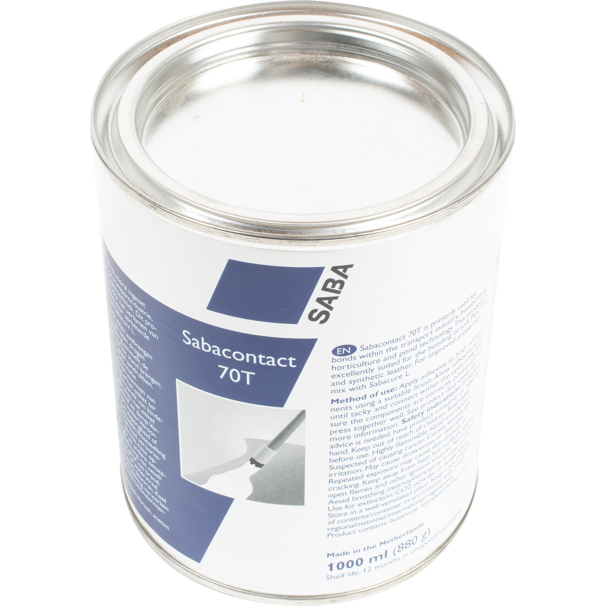 Tarpaulin repair glue, can 1 ltr.