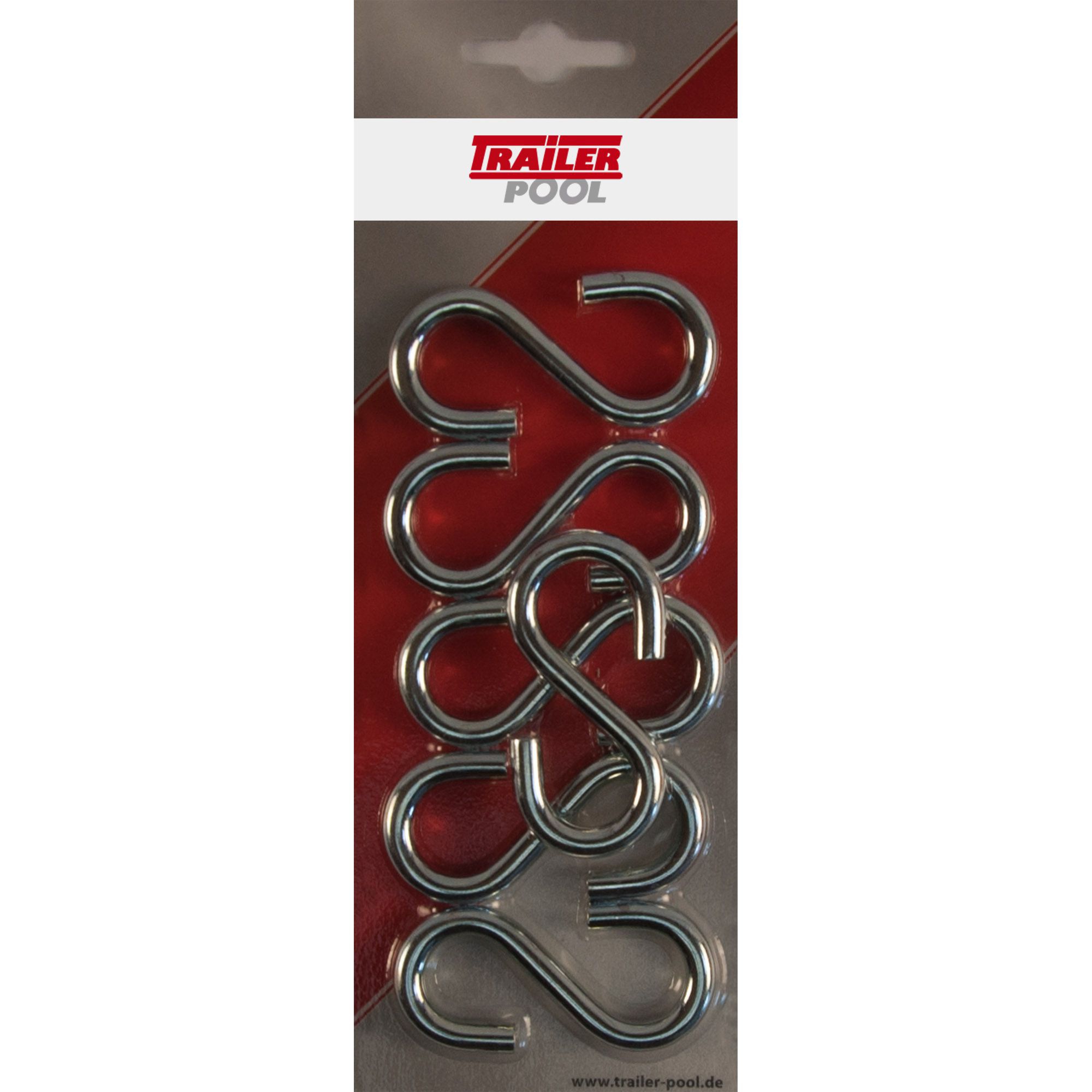 6x S-Hook, Steel galvanized, L 60 mm, T 5.7 mm