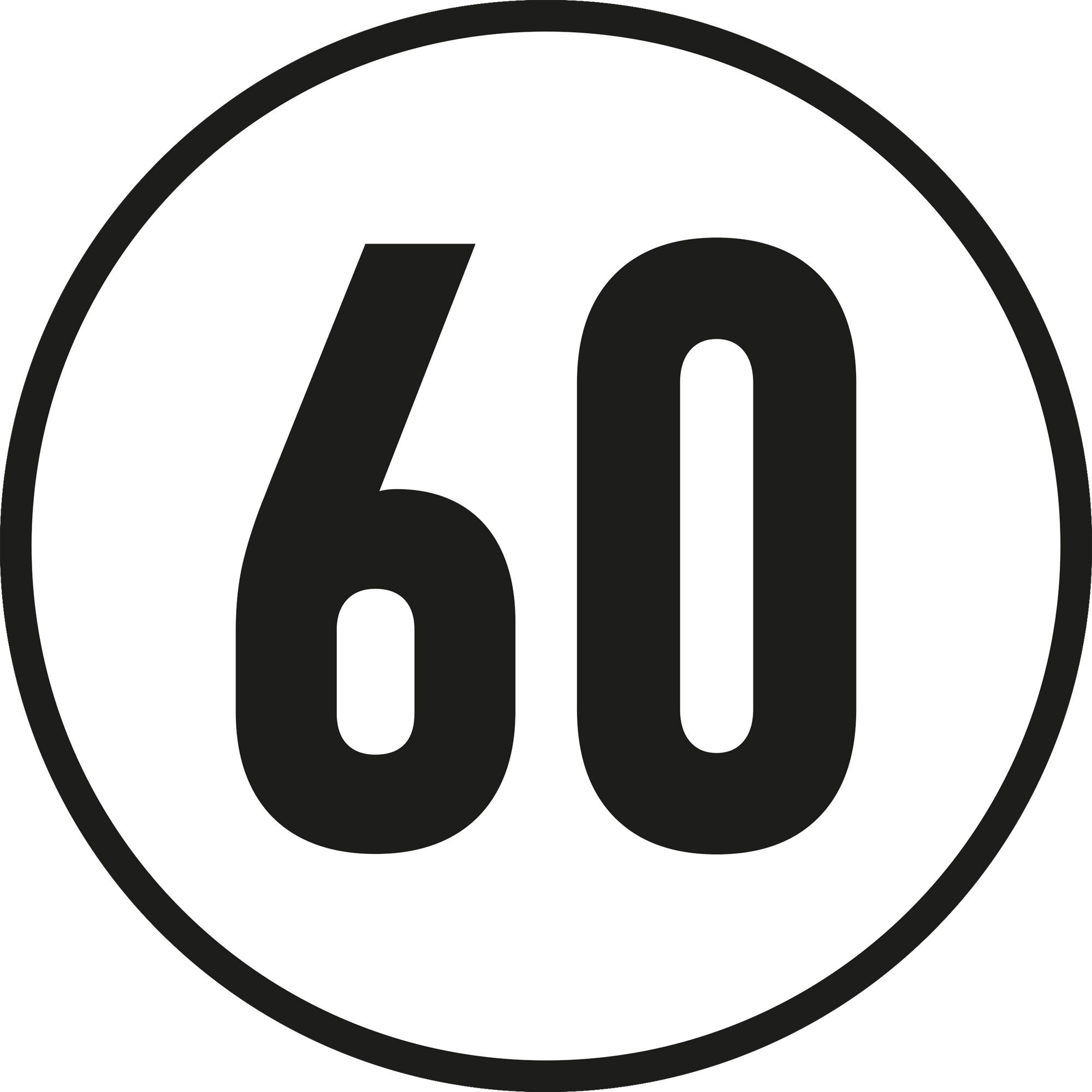 60 km/h Sticker, Ø 200 mm