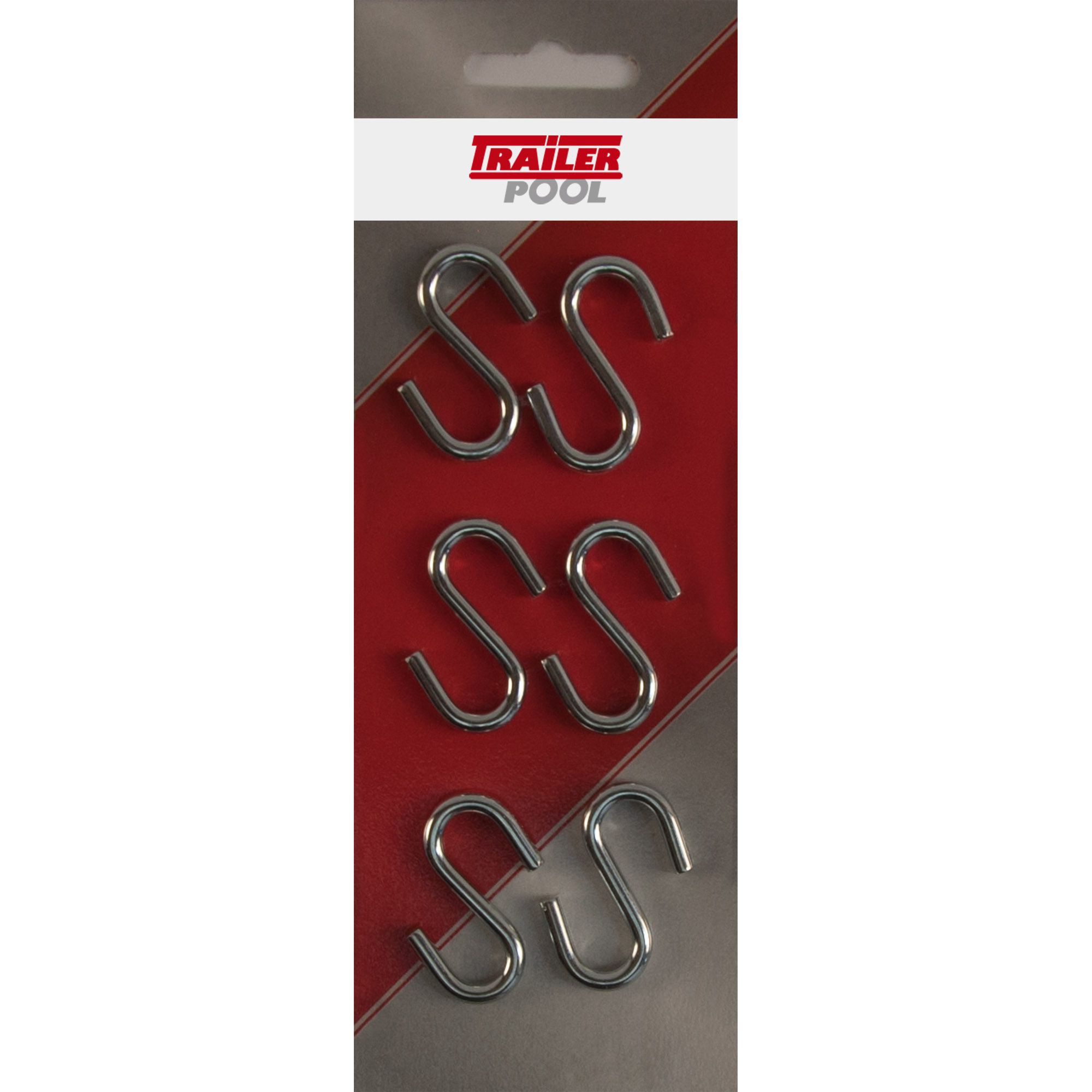 6x S-Hook, Steel galvanized, L 40 mm, T 3.8 mm