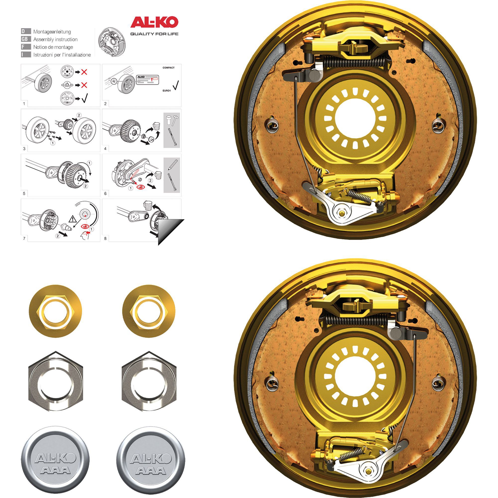 AL-Ko replacement set AAA for wheel brake 2361