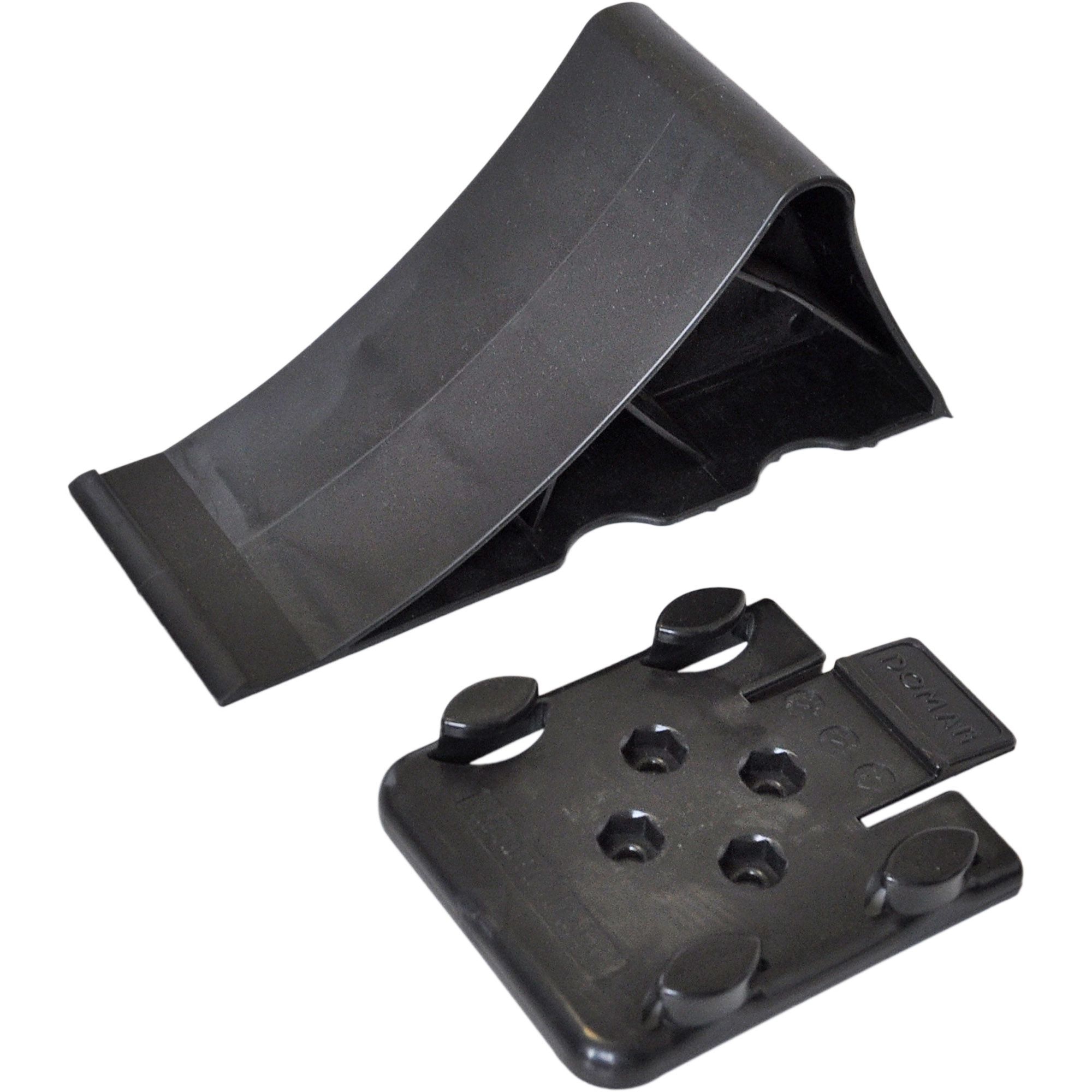 Wheel Chock + Holder, L 225 mm, Plastic, Black