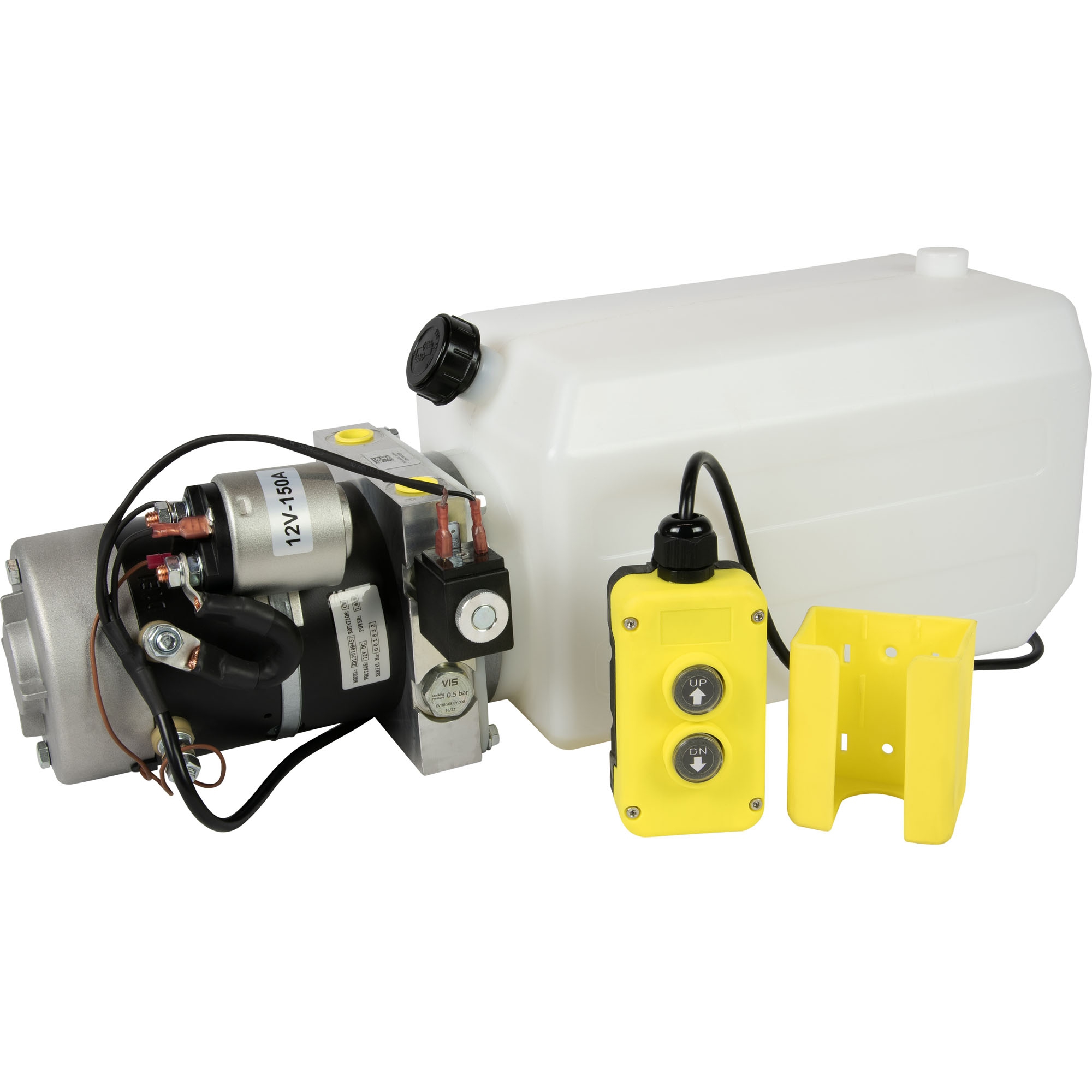 Electro-Hydraulic Power Unit, 12 V, 8 liter plastic tank