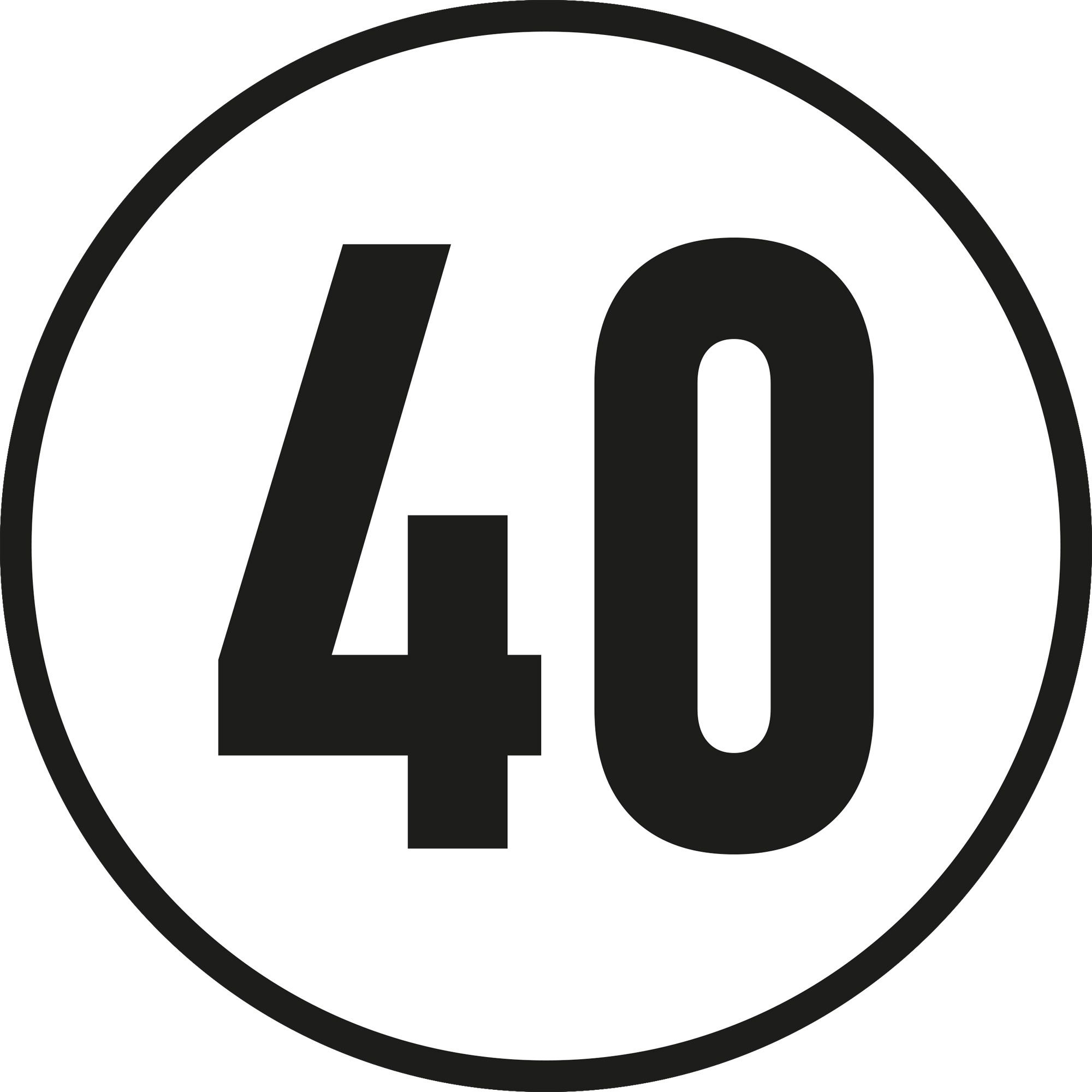 40 km/h Sticker, Ø 200 mm