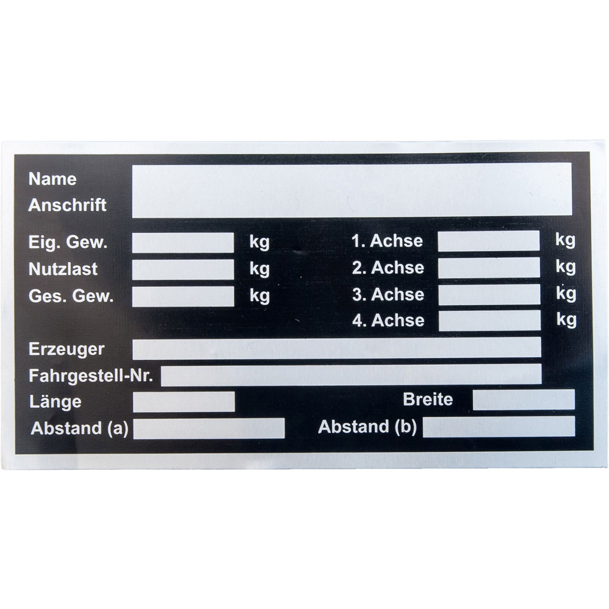 Nameplate, 120 x 65 mm, Adhesive