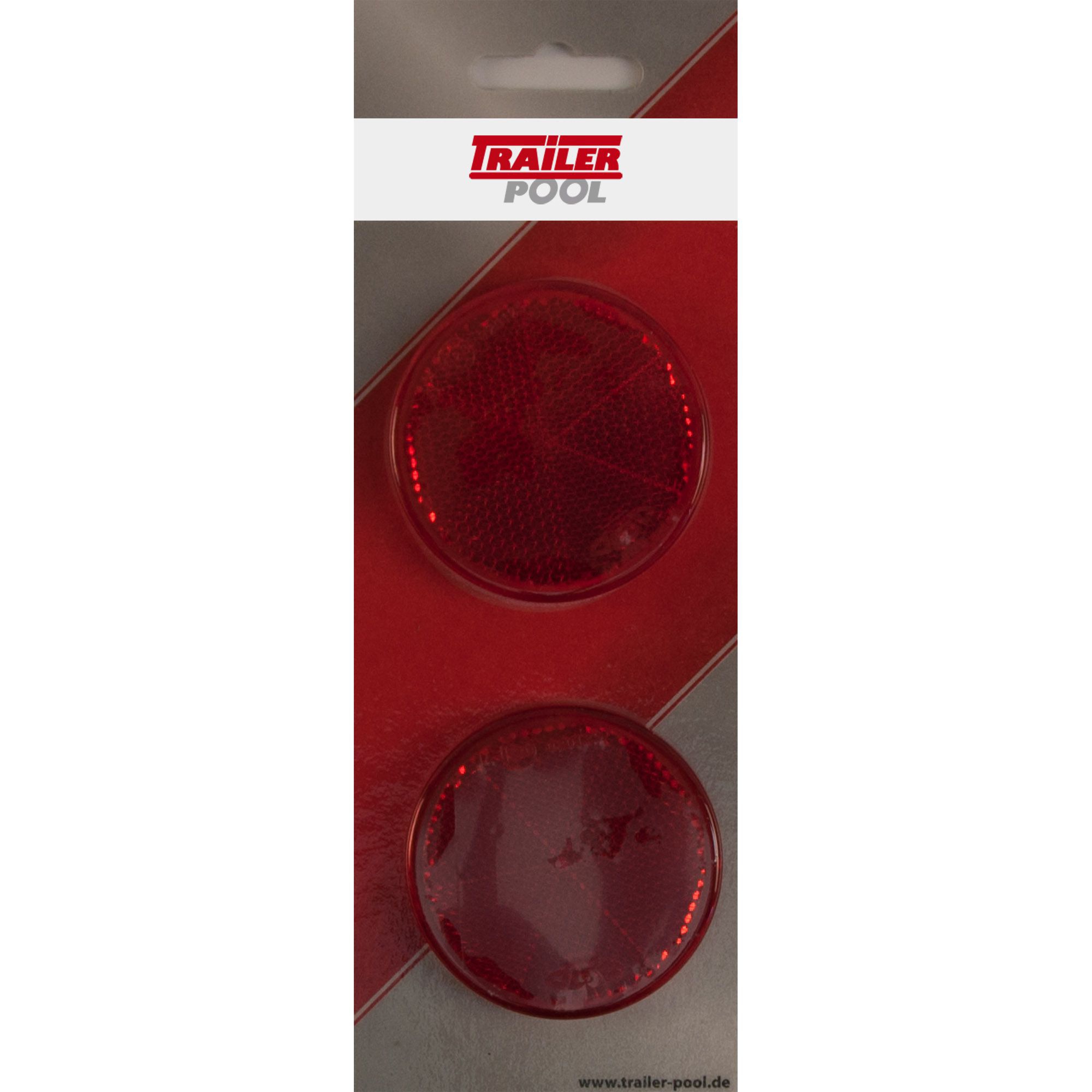 2 x Reflector Ø 60 mm, Red, Adhesive