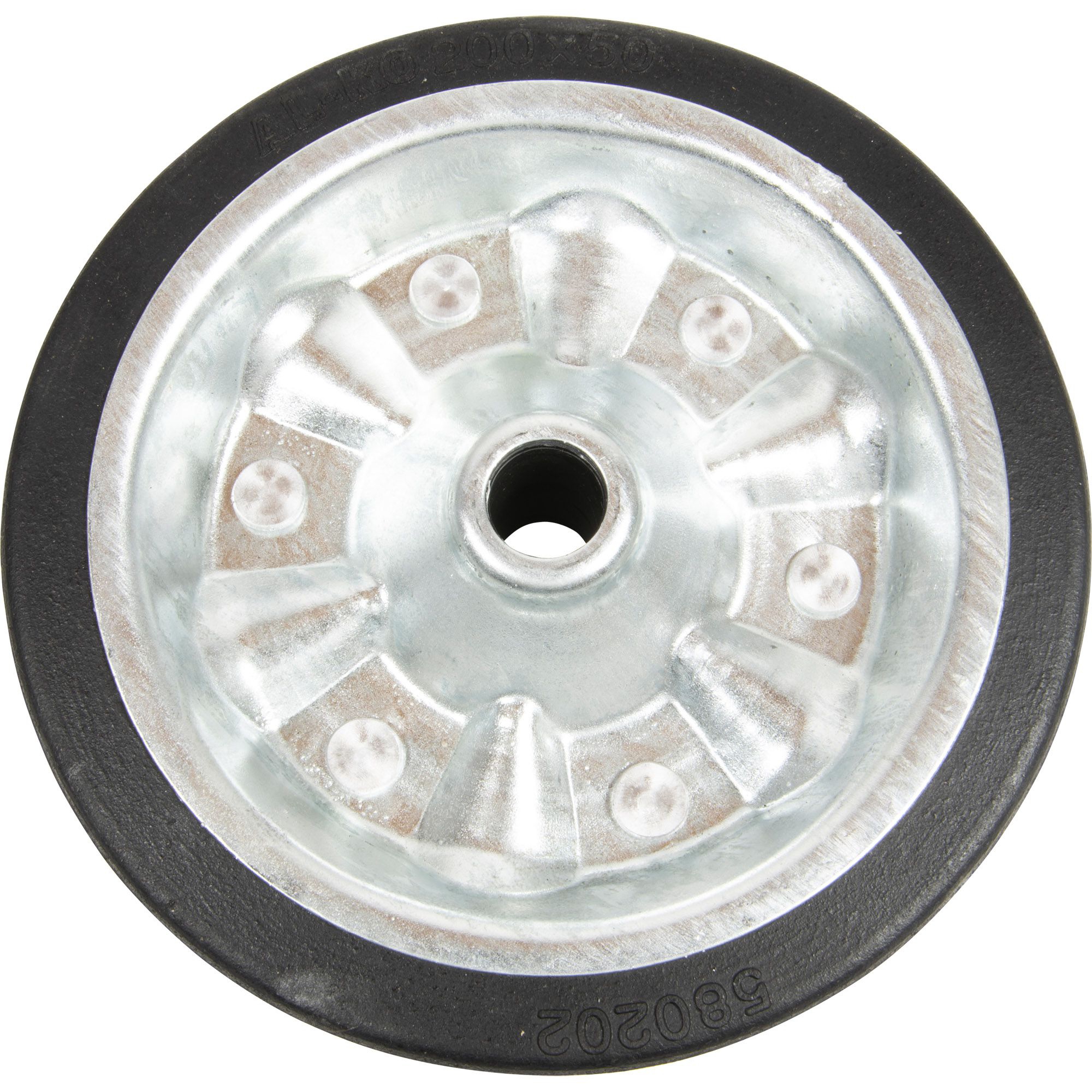 Solid Rubber Wheel, 200 x 50 mm, Metal Rim